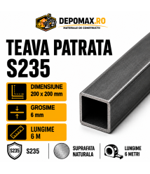 Teava patrata 200 x 200 x 6 mm, 6 metri